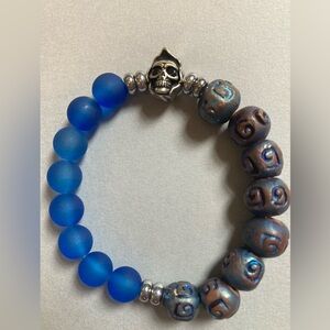 Gothic glass and wood Grim Reaper Bracelet